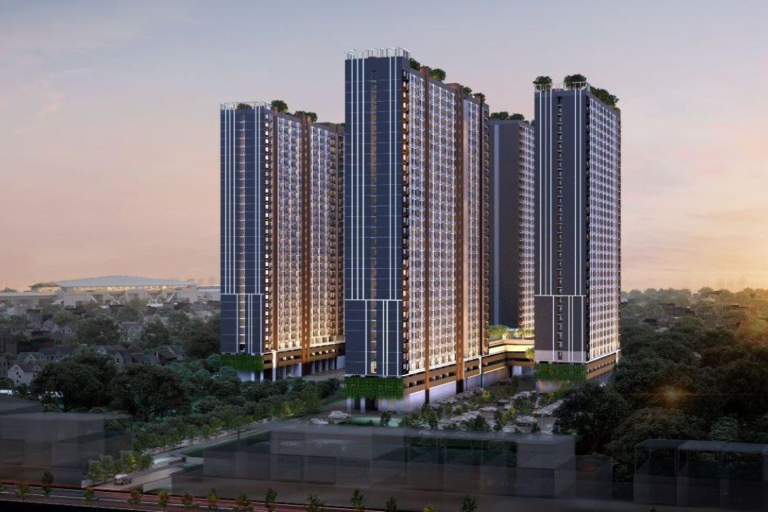 Artist's impression of Regent Home Bangna's four towers at dusk